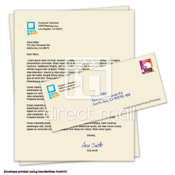 Direct mail letter
